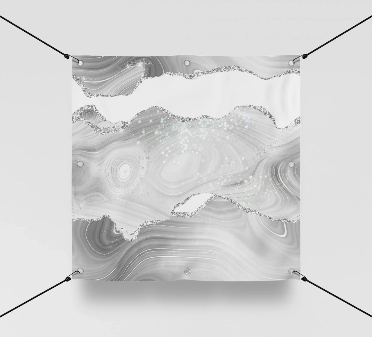 Agata glitterata bianca e argento Texture 06 telo in pvc da Gemstone Textures