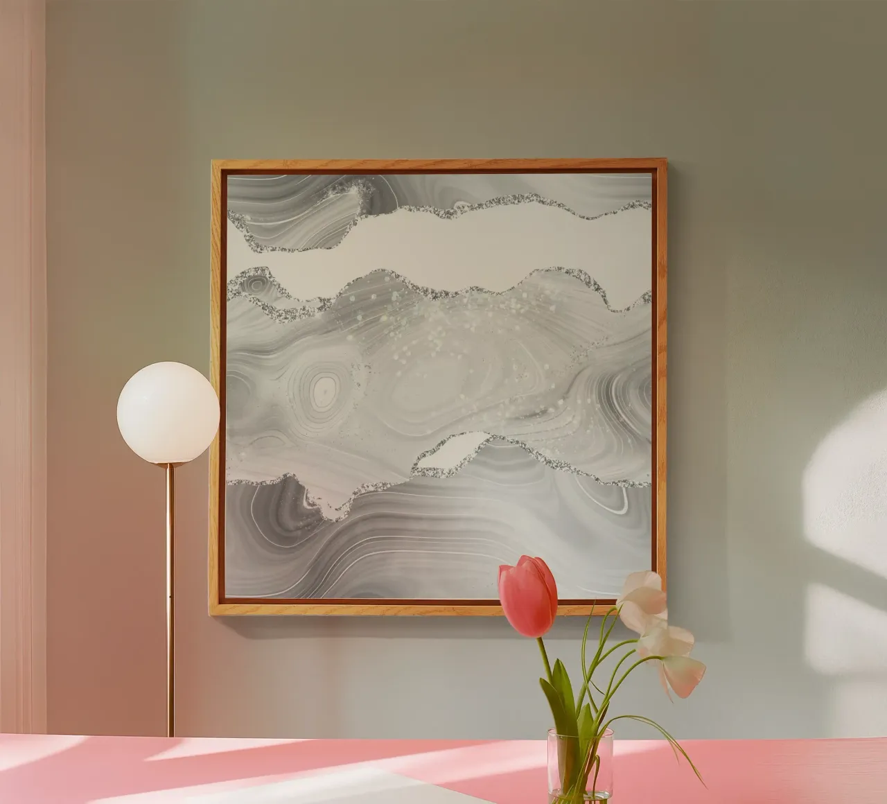 Agata glitterata bianca e argento Texture 06 plexiglass da Gemstone Textures
