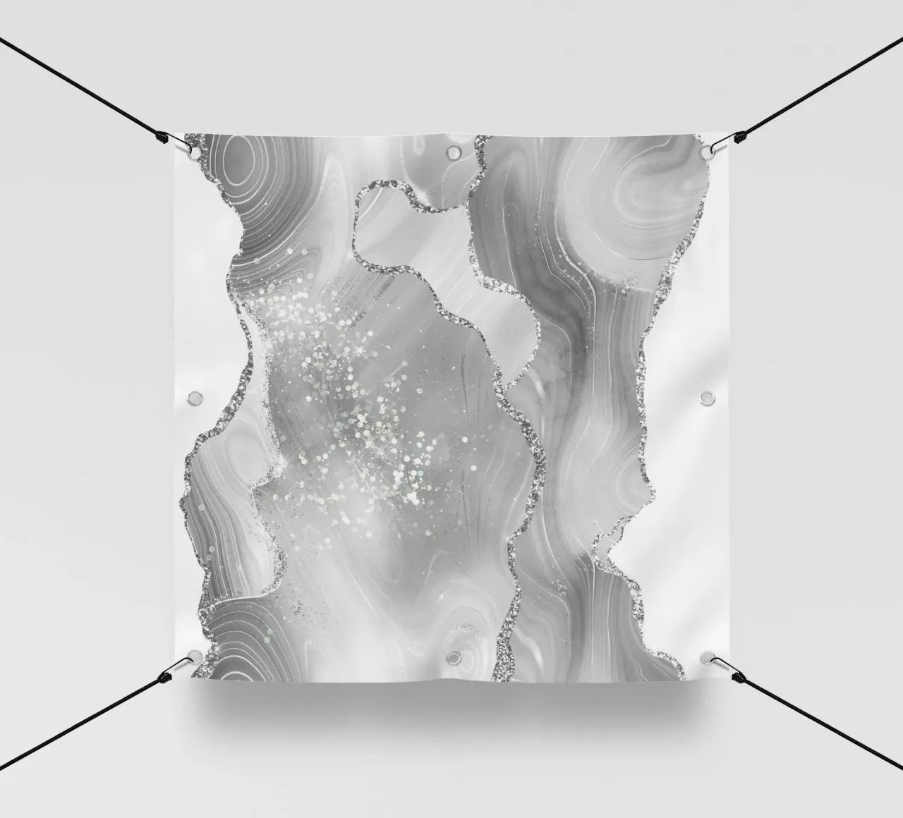 Agata glitterata bianca e argento Texture 08 telo in pvc da Gemstone Textures