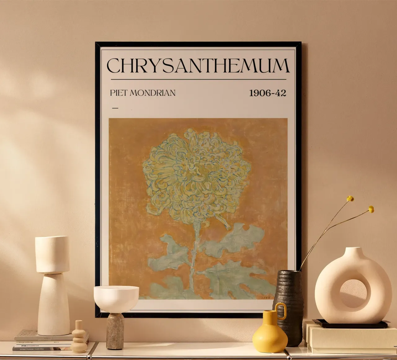Piet - Mondrian Chrysanthemum - Blume poster da Second Canvas