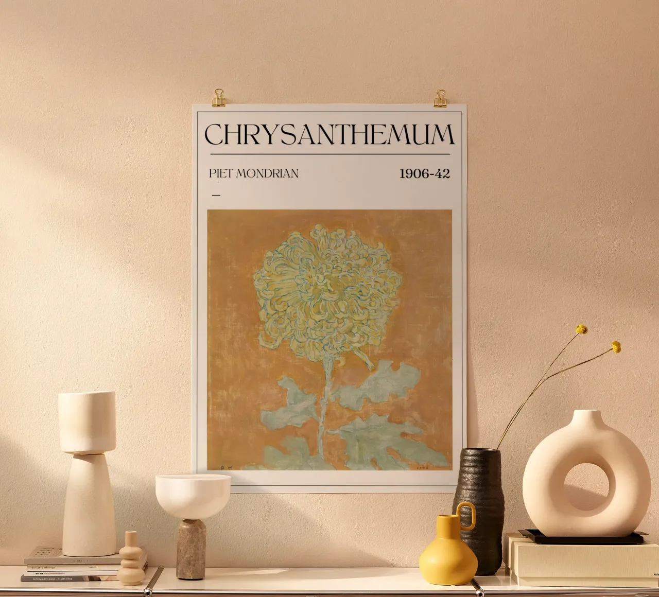 Piet - Mondrian Chrysanthemum - Blume poster da Second Canvas