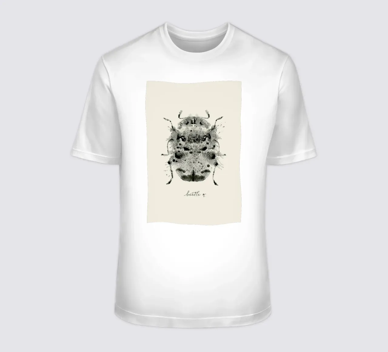 Ink Beetle Greyscale t-shirt da Flora & Fauna