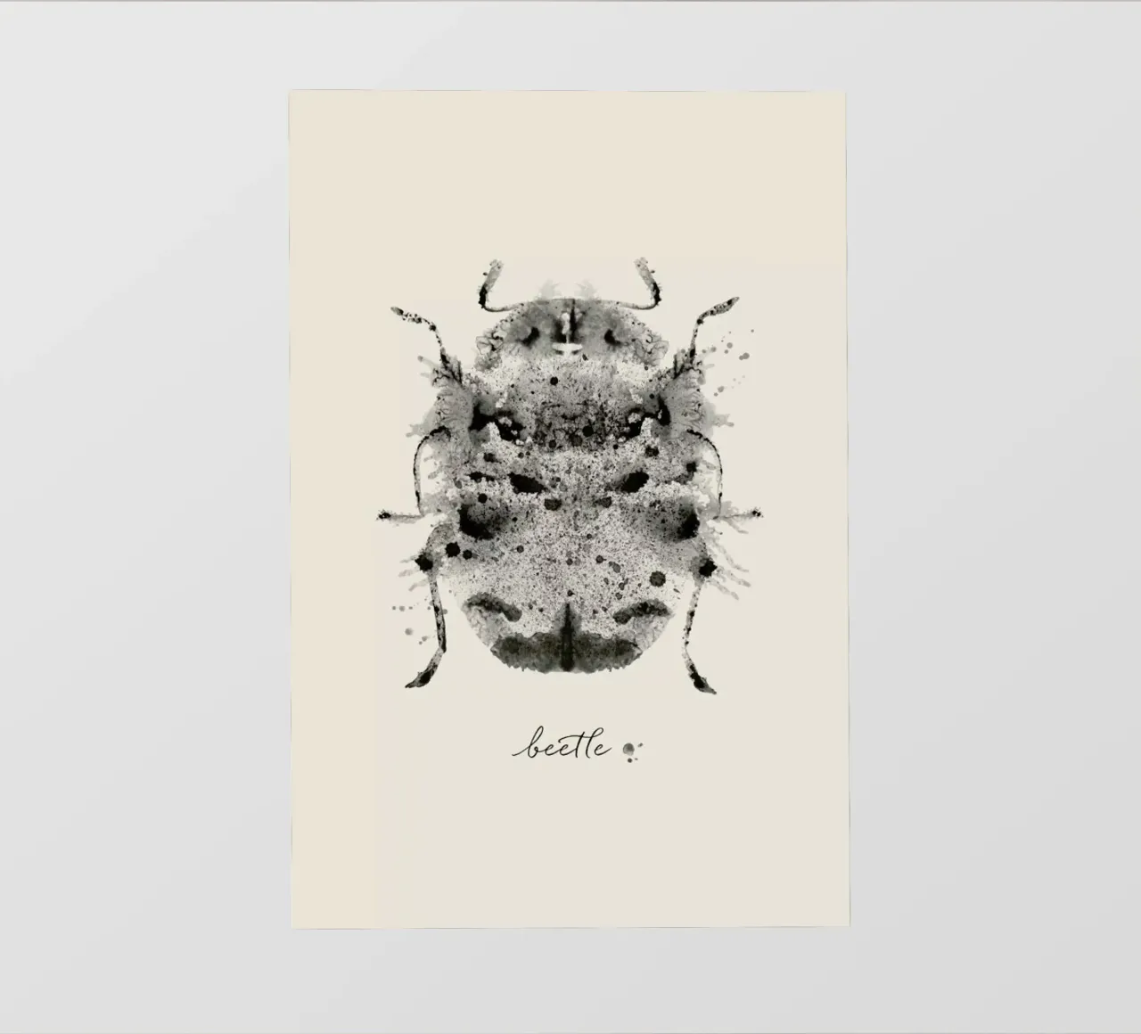 Ink Beetle Greyscale telo in pvc da Flora & Fauna