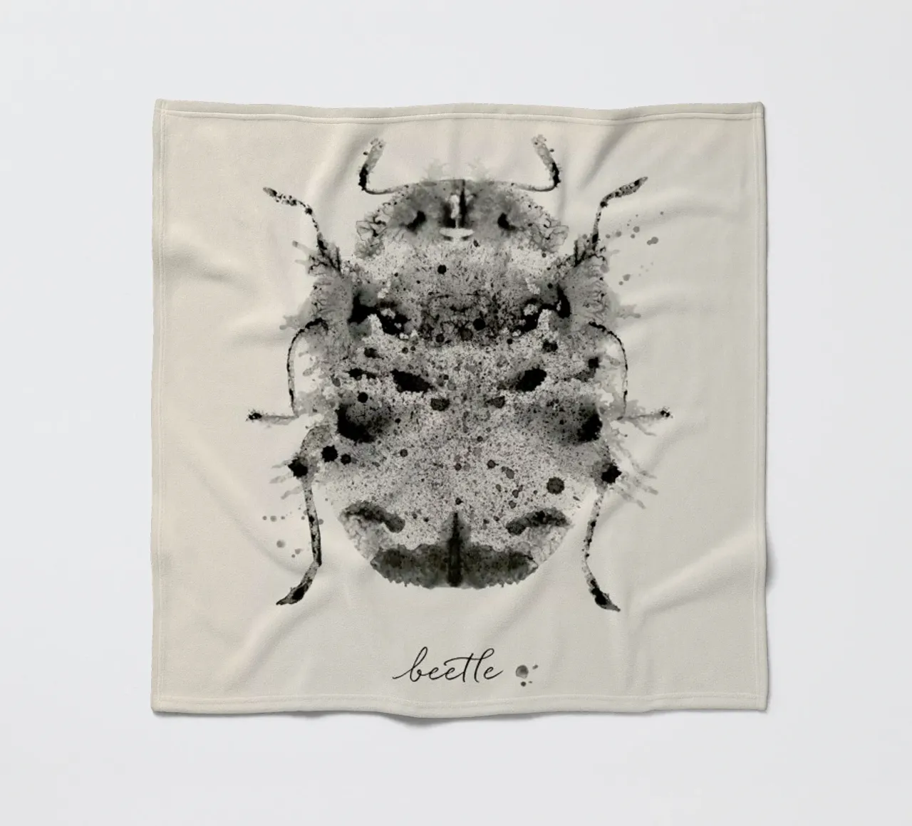 Ink Beetle Greyscale coperta in pile da Flora & Fauna