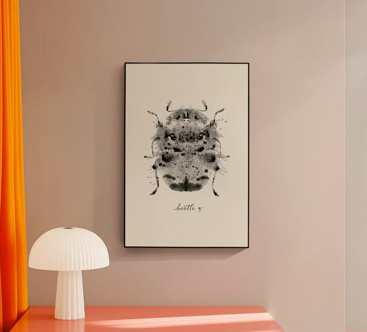 Ink Beetle Greyscale plexiglass da Flora & Fauna