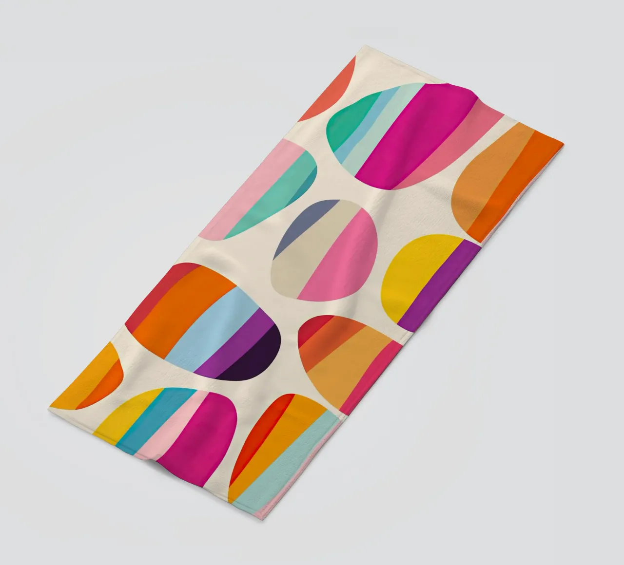 Pietre astratte a strisce colorate | Pittura digitale telo mare da Autofocus