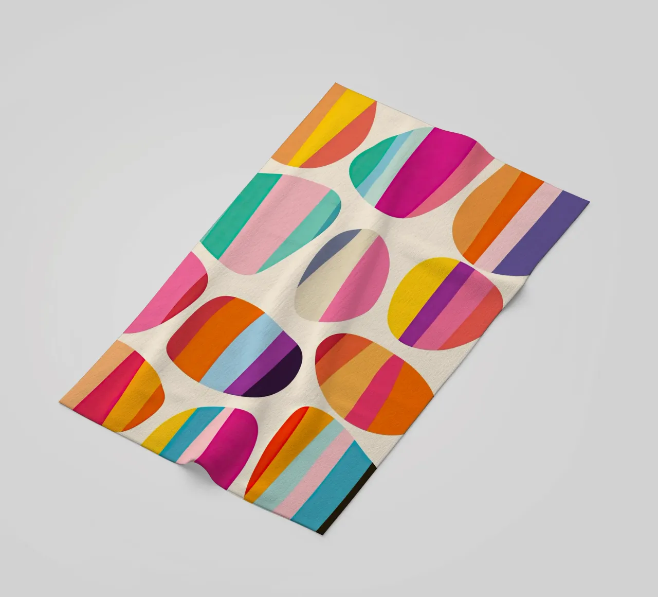 Pietre astratte a strisce colorate | Pittura digitale telo mare da Autofocus