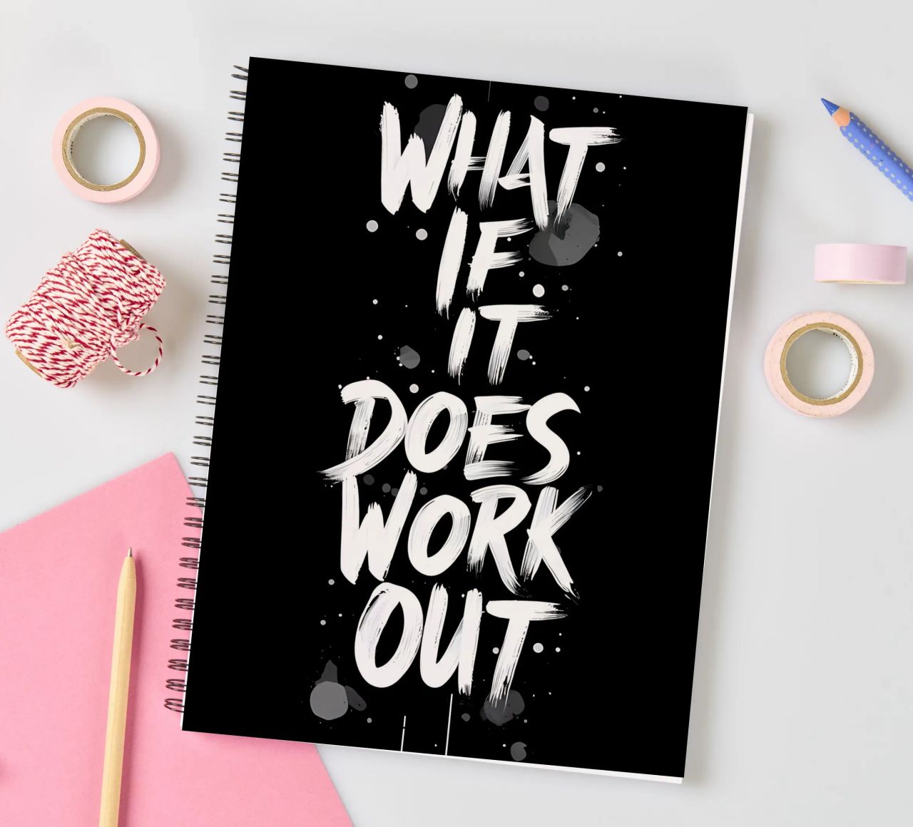 What If It Does Work Out? spiral notebook by inspirational quote