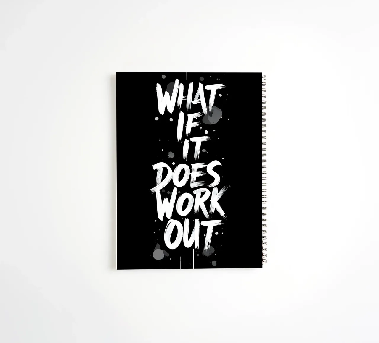 Wat als het wel lukt? notitieboek met spiraal van inspirational quote