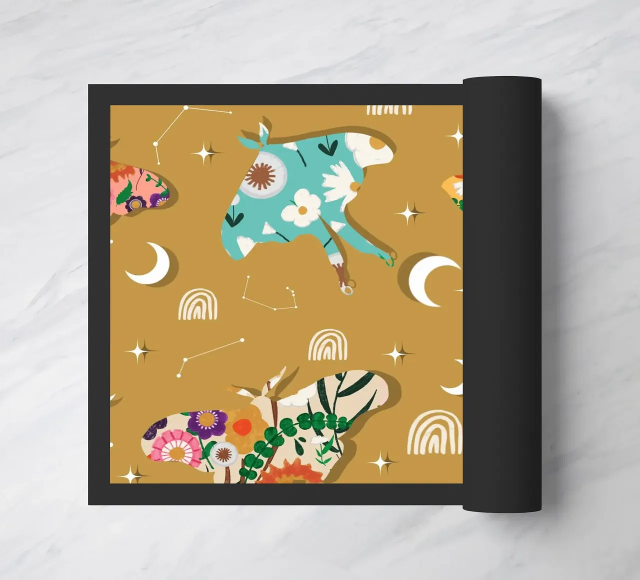 Falene cosmiche floreali - Senape celeste Boho zerbino da susanacosta