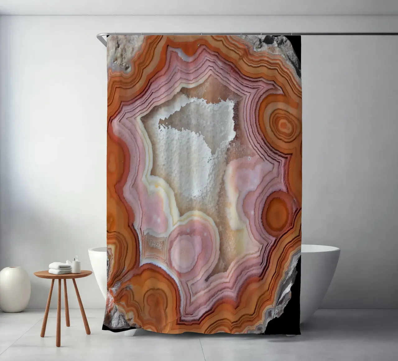 Agate Slice Texture 42 shower curtain by Gemstone Textures