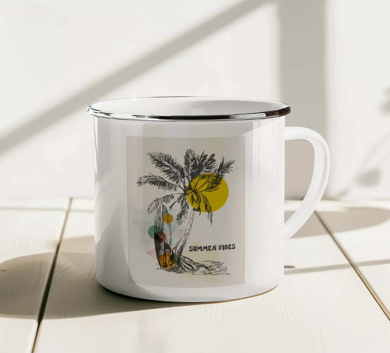 Tropical Sketch tazza in smalto da Indigo Rain