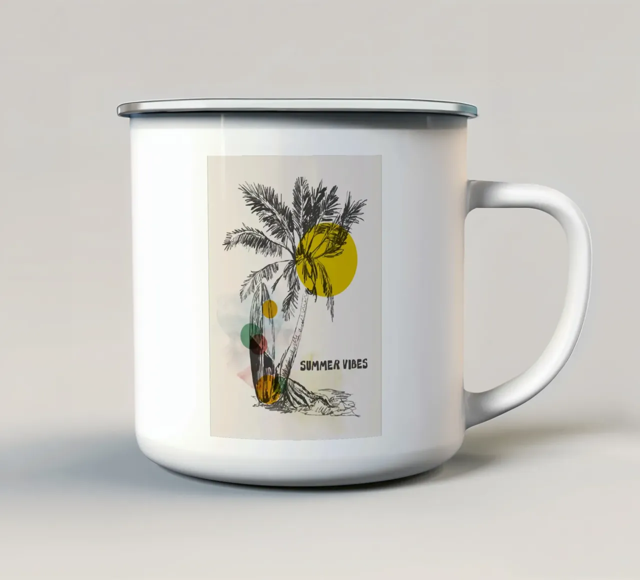 Tropical Sketch tazza in smalto da Indigo Rain