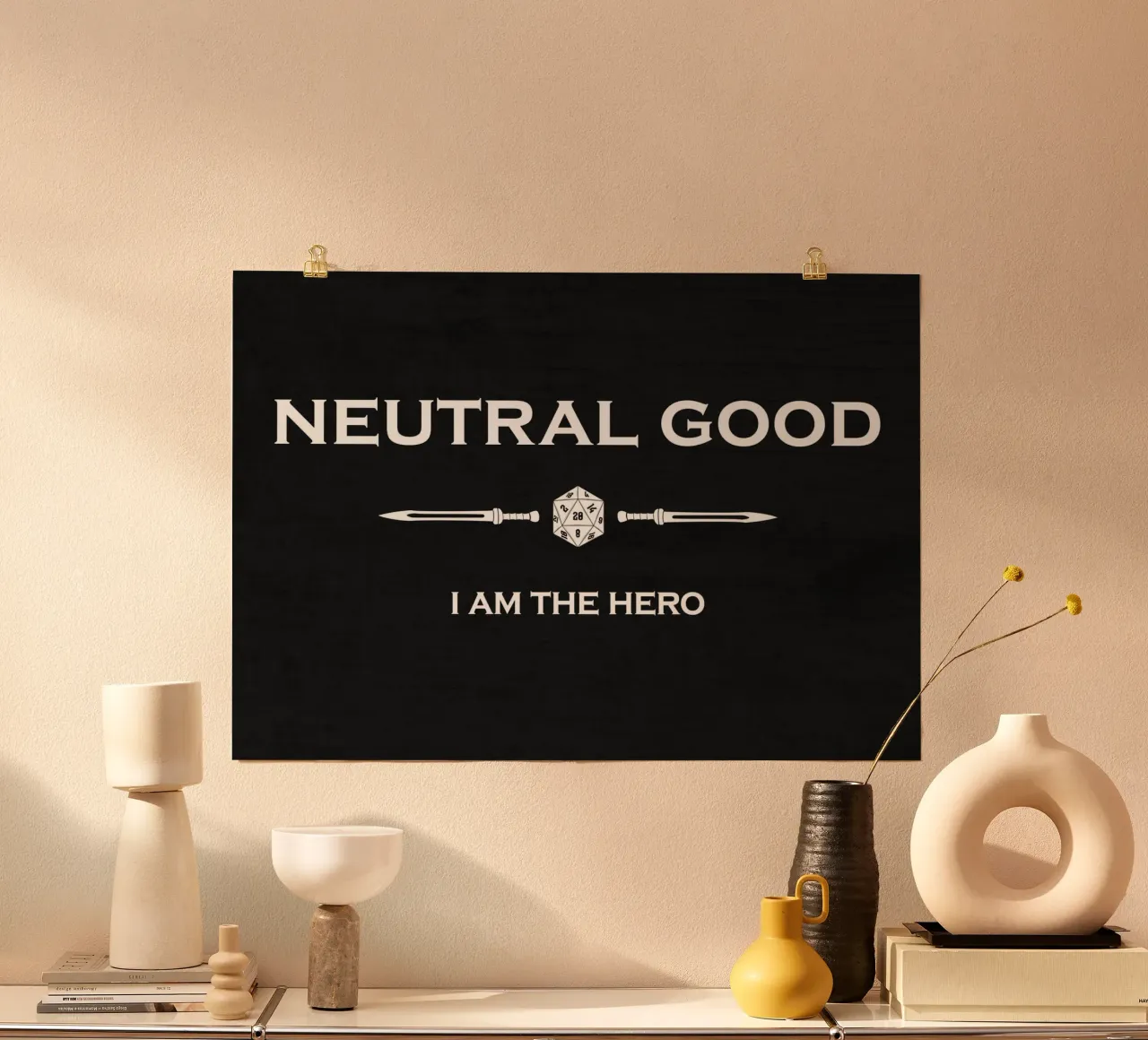 Neutro buono - Io sono l'eroe poster da pixelbull - medieval art and more