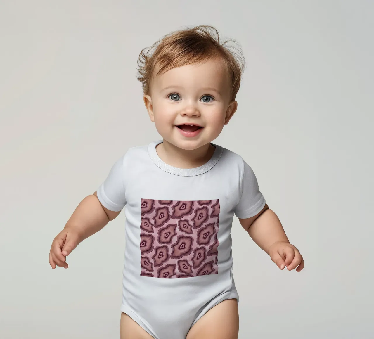 Agata rosa Modello 03 body neonato maniche corte da Gemstone Textures