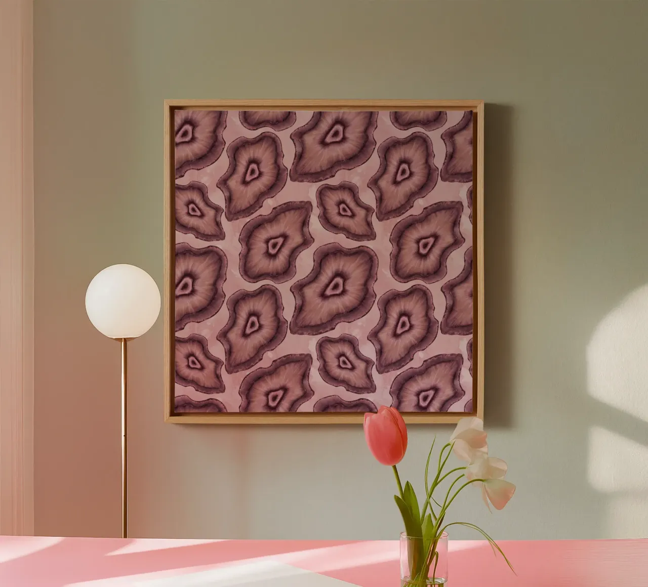 Pink Agate Pattern 03 canvas by Gemstone Textures