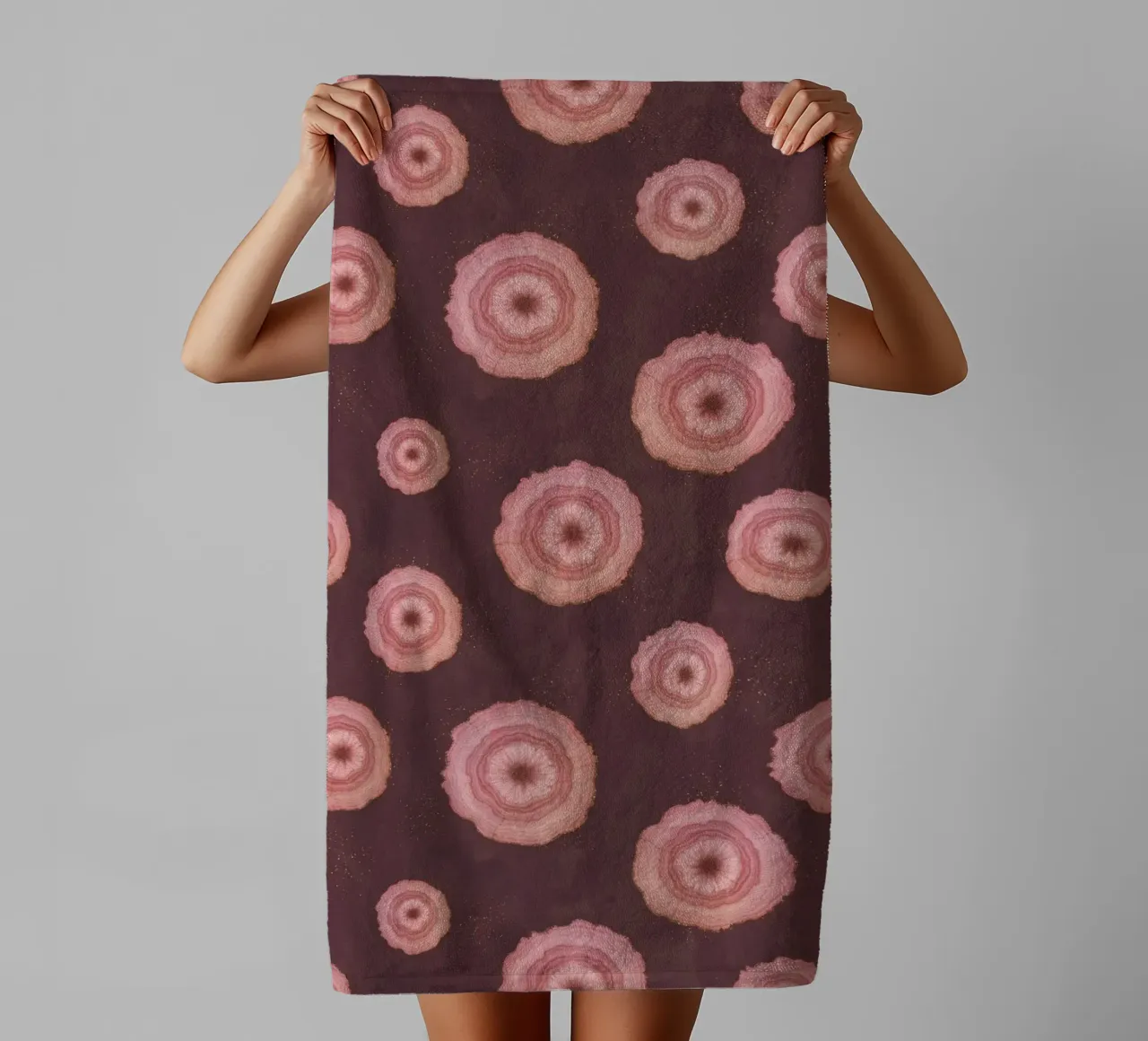 Pink Agate Pattern 07 towel by Gemstone Textures