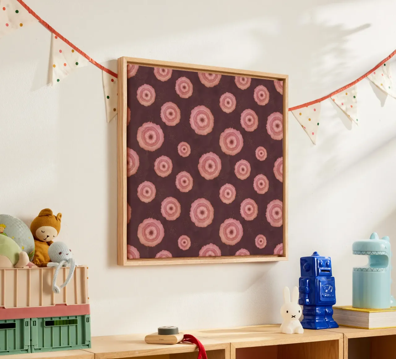 Pink Agate Pattern 07 canvas with Floater frame by Gemstone Textures