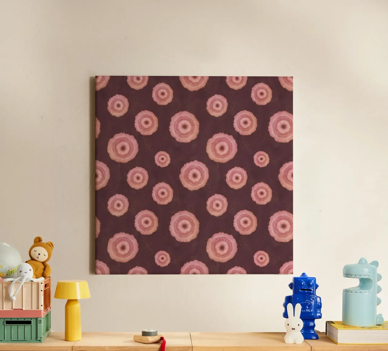 Pink Agate Pattern 07 canvas with Floater frame by Gemstone Textures