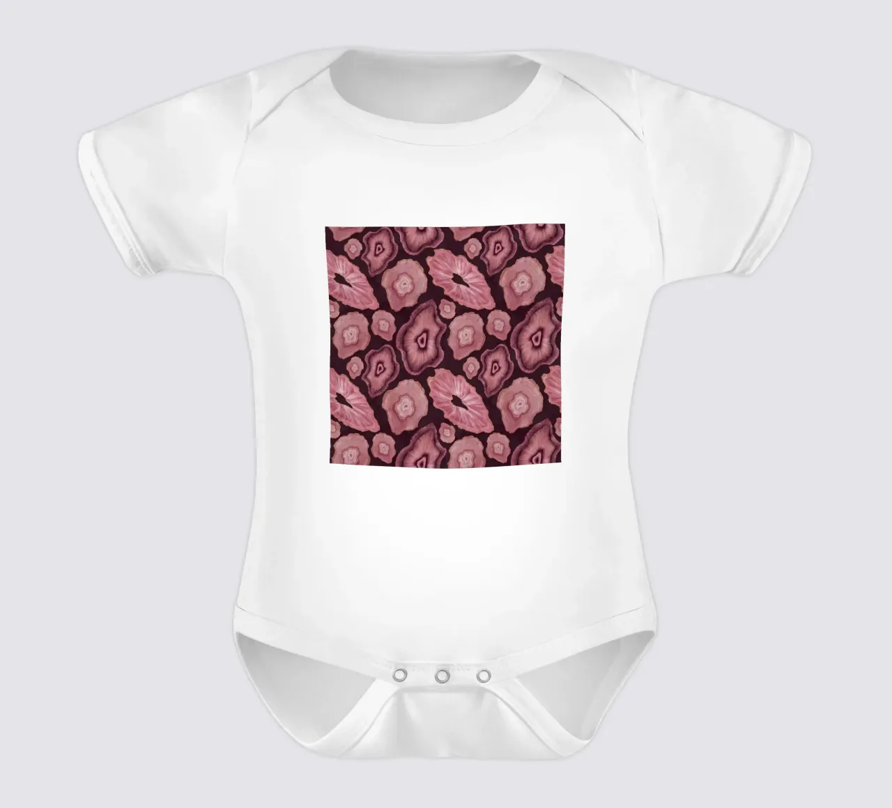 Agata rosa modello 08 body neonato maniche corte da Gemstone Textures