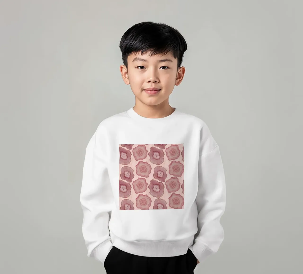 Pink Agate Pattern 10 kids sweatshirt by Gemstone Textures