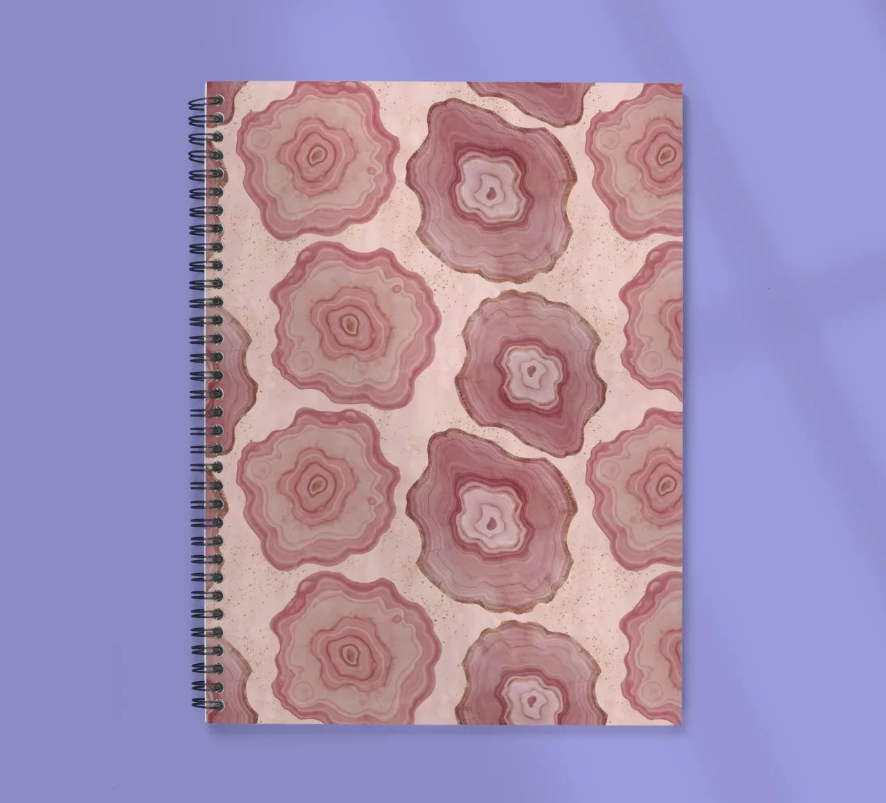 Pink Agate Pattern 10 spiral notebook by Gemstone Textures