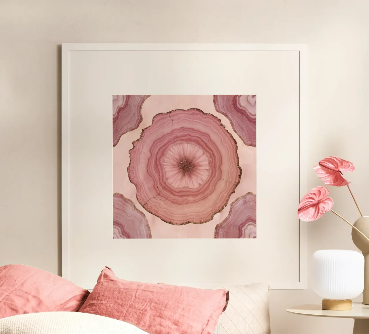 Pink Agate Pattern 12 poster by Gemstone Textures