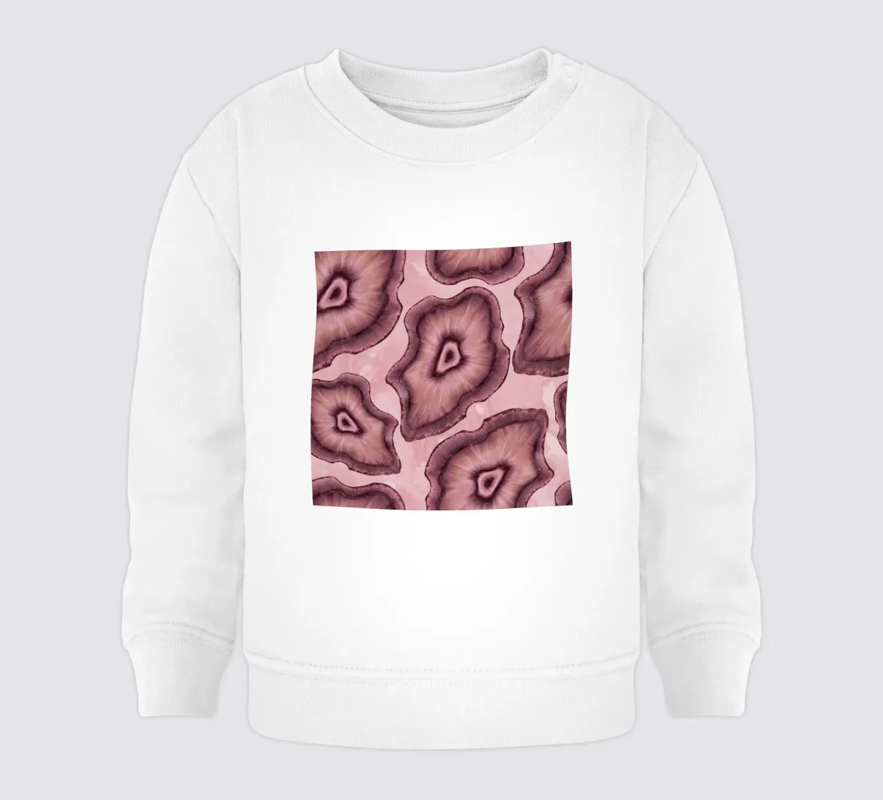 Pink Agate Pattern Tile 03 baby sweatshirt by Gemstone Textures