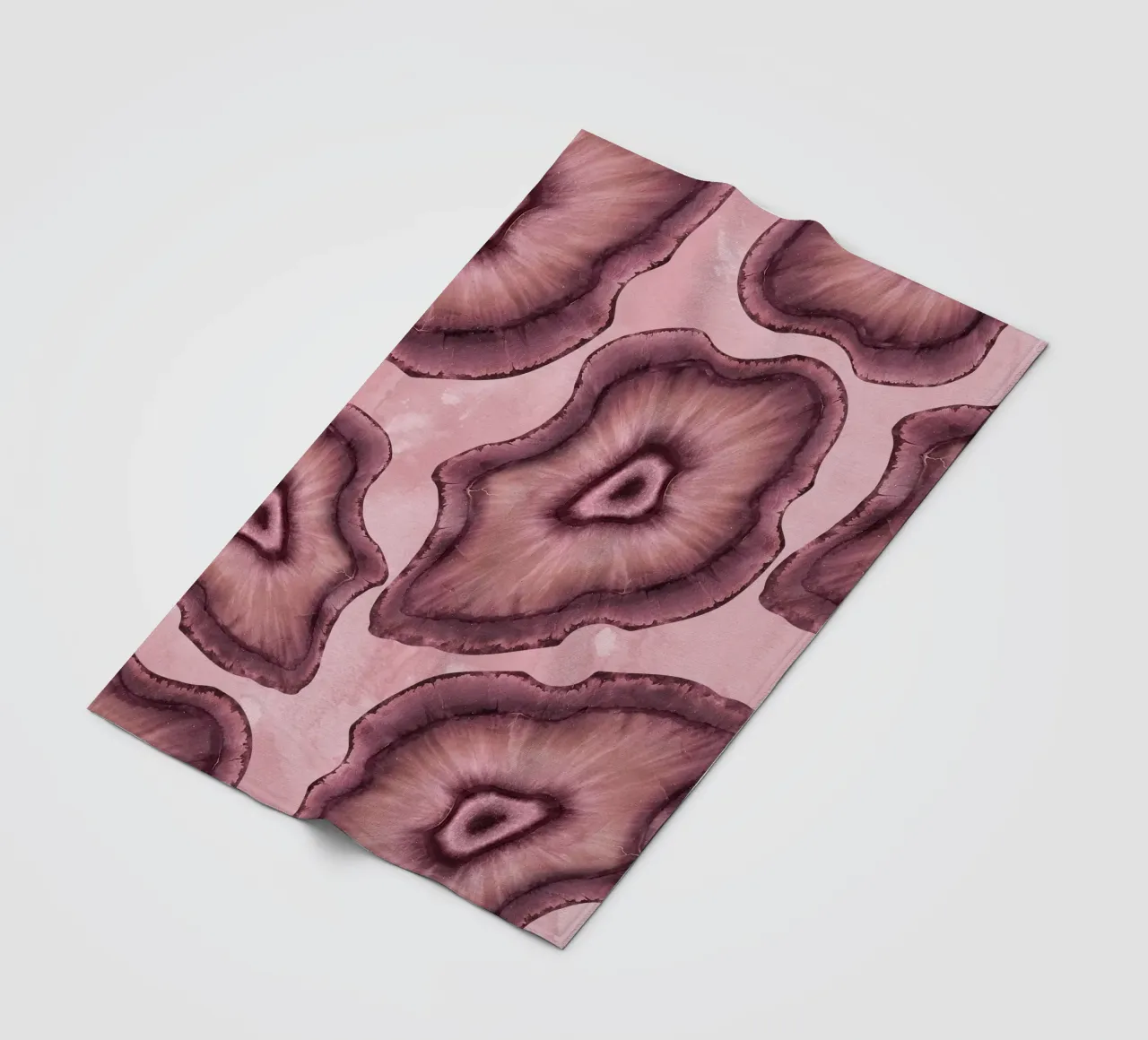 Pink Agate Pattern Tile 03 fleece blanket by Gemstone Textures