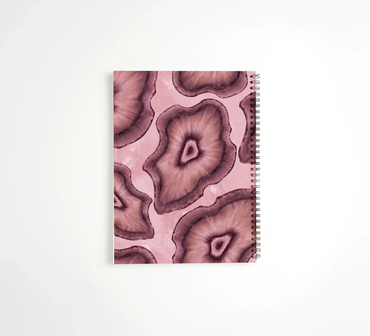 Pink Agate Pattern Tile 03 spiral notebook by Gemstone Textures