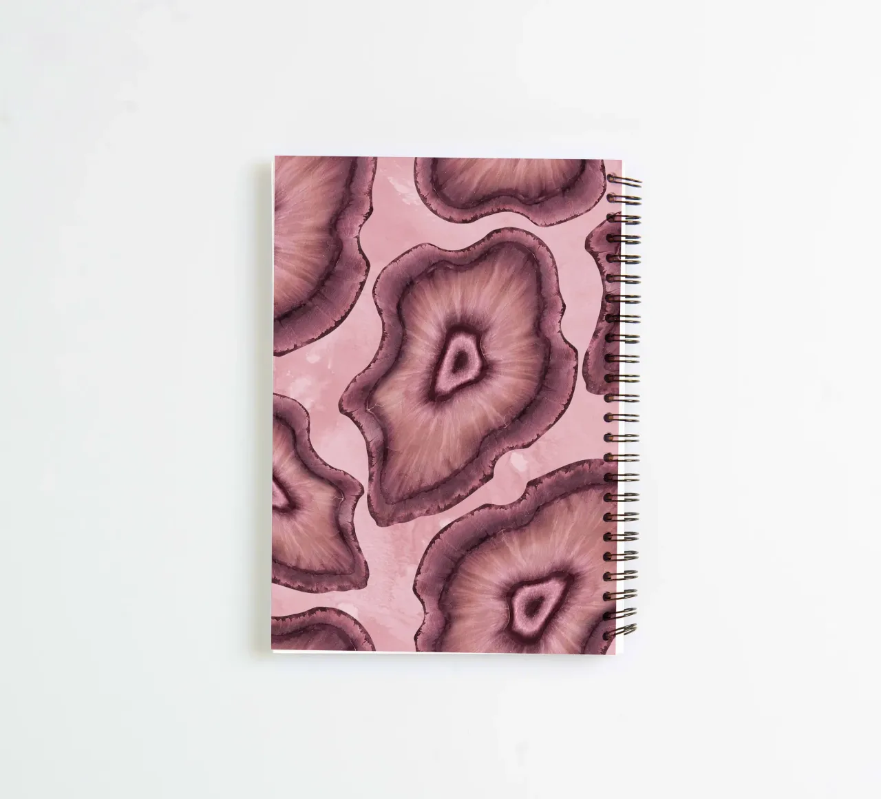 Pink Agate Pattern Tile 03 spiral notebook by Gemstone Textures