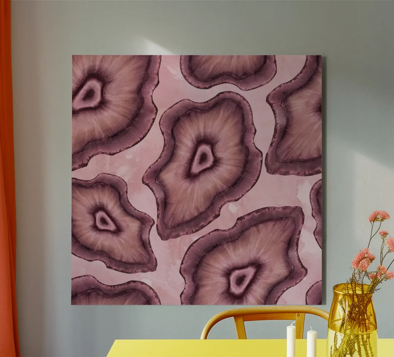 Pink Agate Pattern Tile 03 alu-dibond by Gemstone Textures