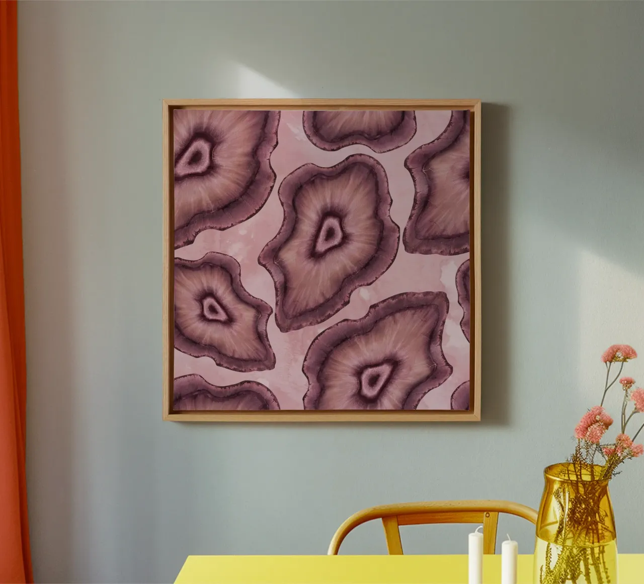 Pink Agate Pattern Tile 03 canvas by Gemstone Textures
