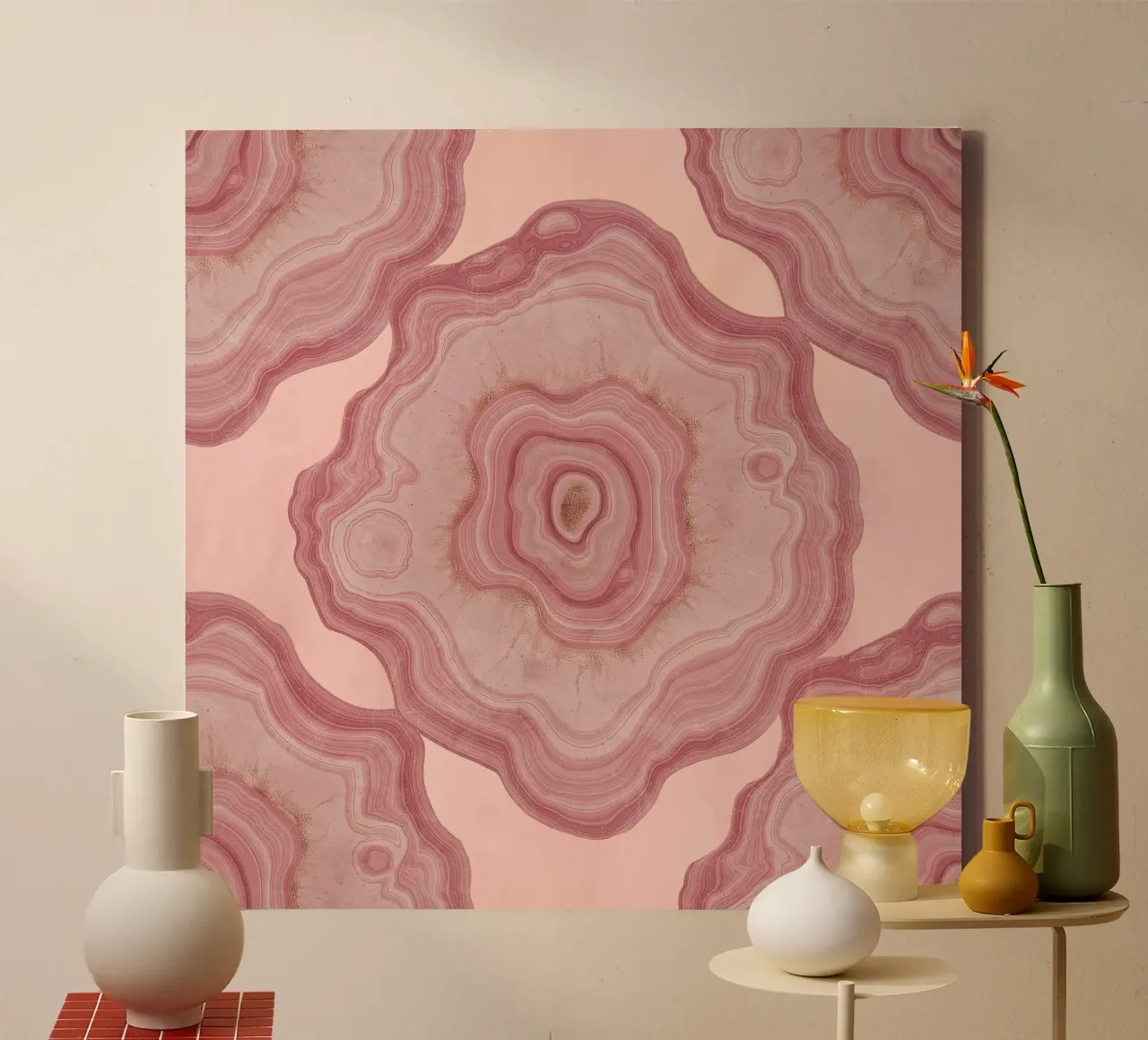 Pink Agate Pattern 14 canvas by Gemstone Textures