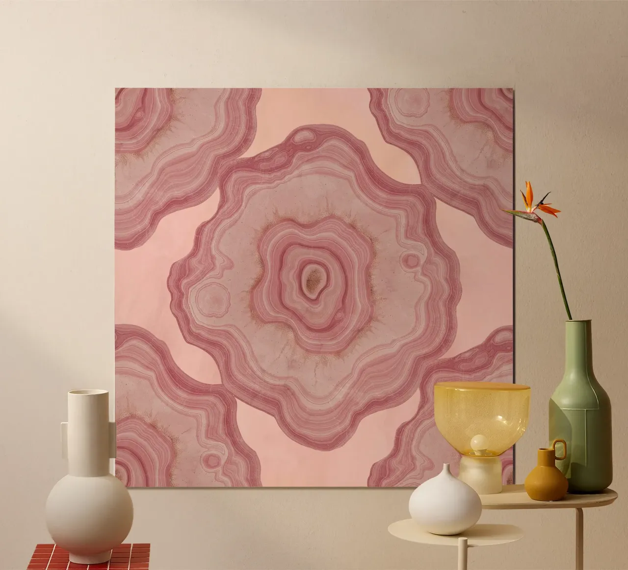 Modello di agata rosa 14 poster con telaio in plastica da Gemstone Textures