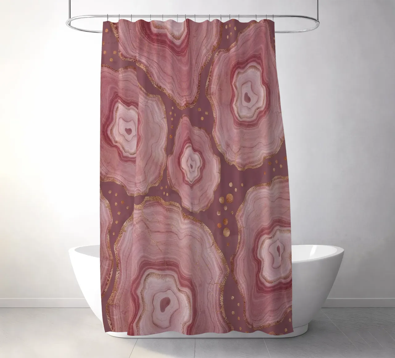 Pink Agate Pattern 16 shower curtain by Gemstone Textures