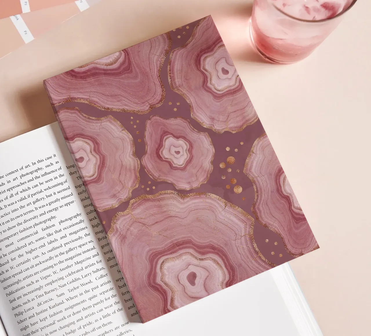 Pink Agate Pattern 16 notebook by Gemstone Textures