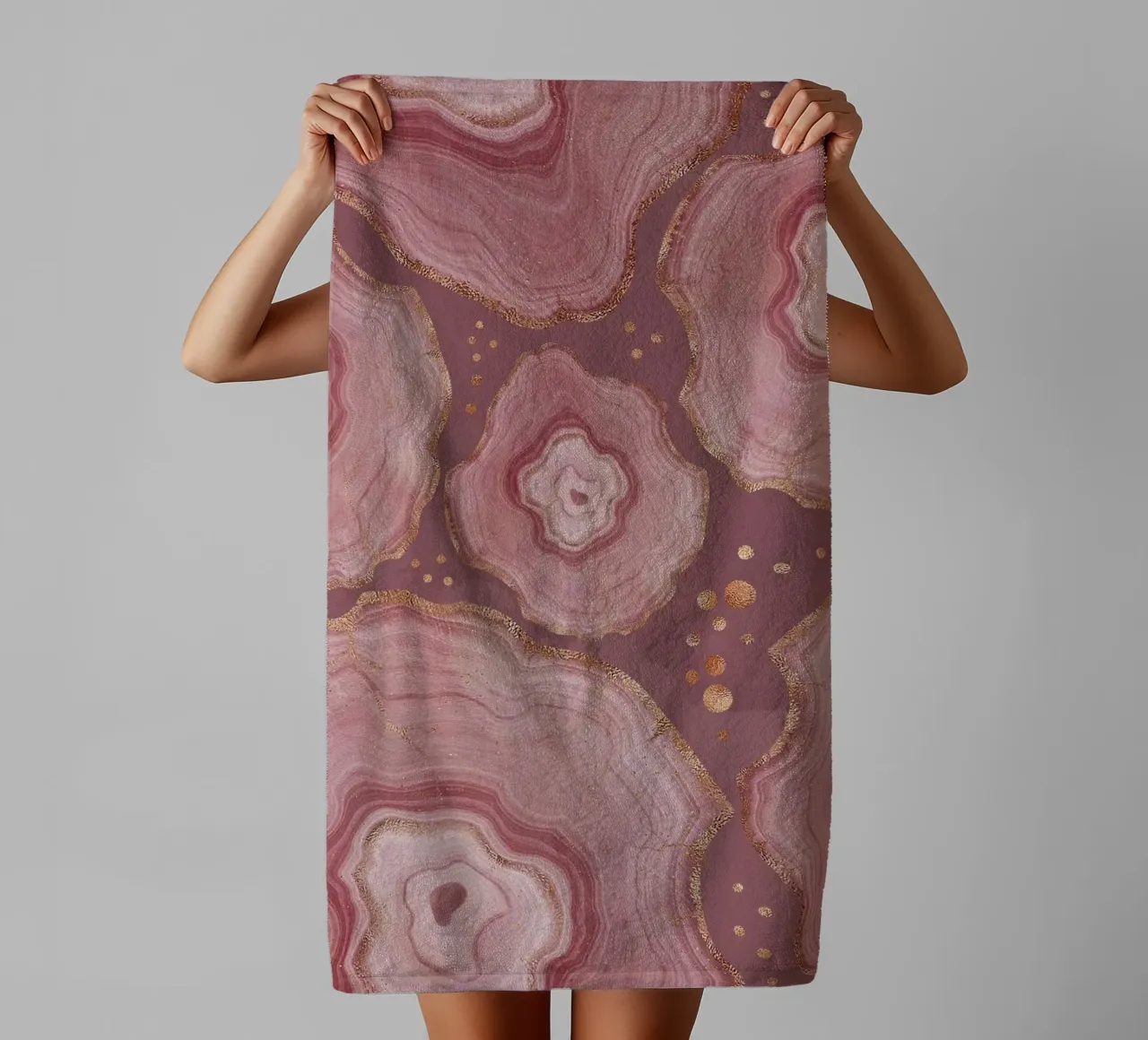 Pink Agate Pattern 16 towel by Gemstone Textures