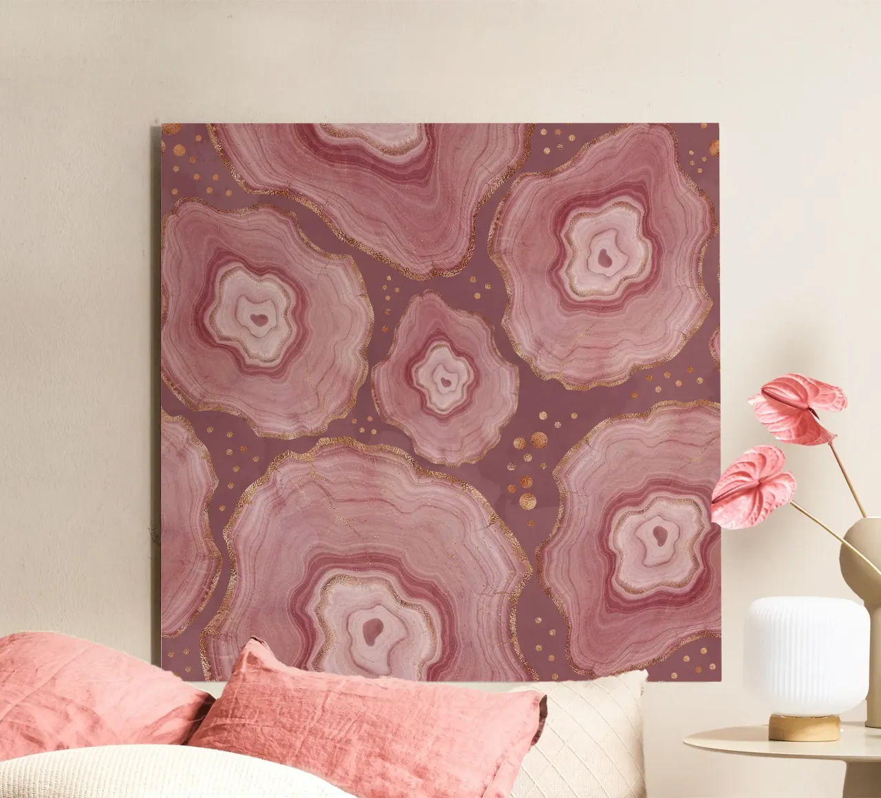 Modello di agata rosa 16 alluminio dibond da Gemstone Textures