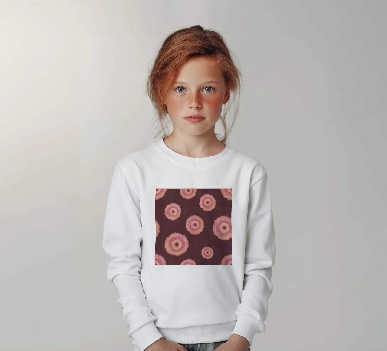 Pink Agate Pattern 17 kids sweatshirt by Gemstone Textures