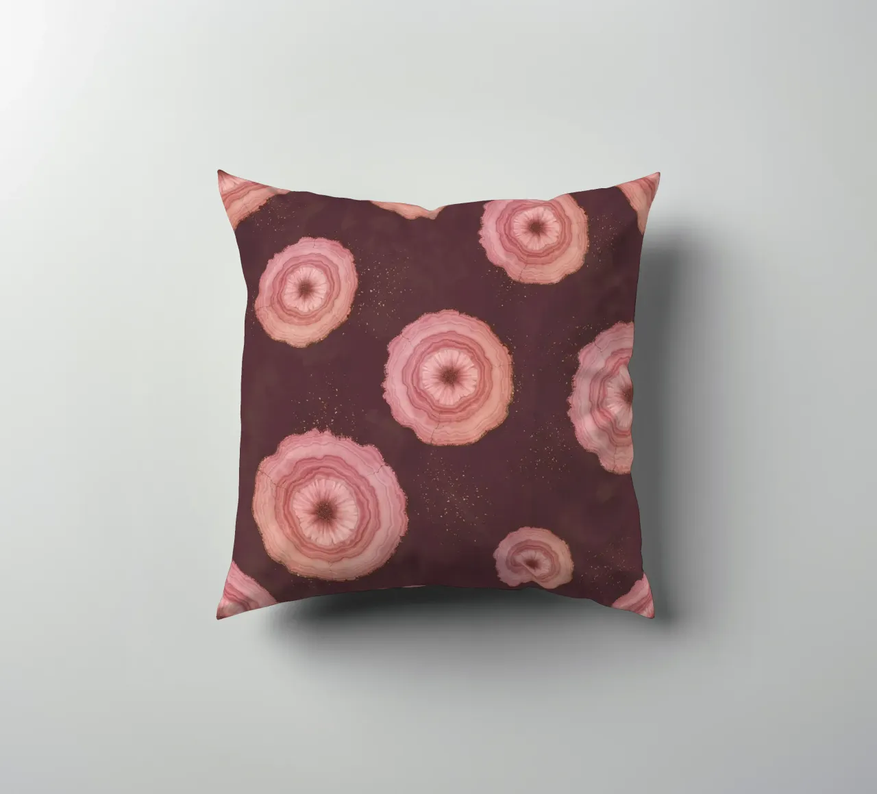 Pink Agate Pattern 17 decorative cushion by Gemstone Textures