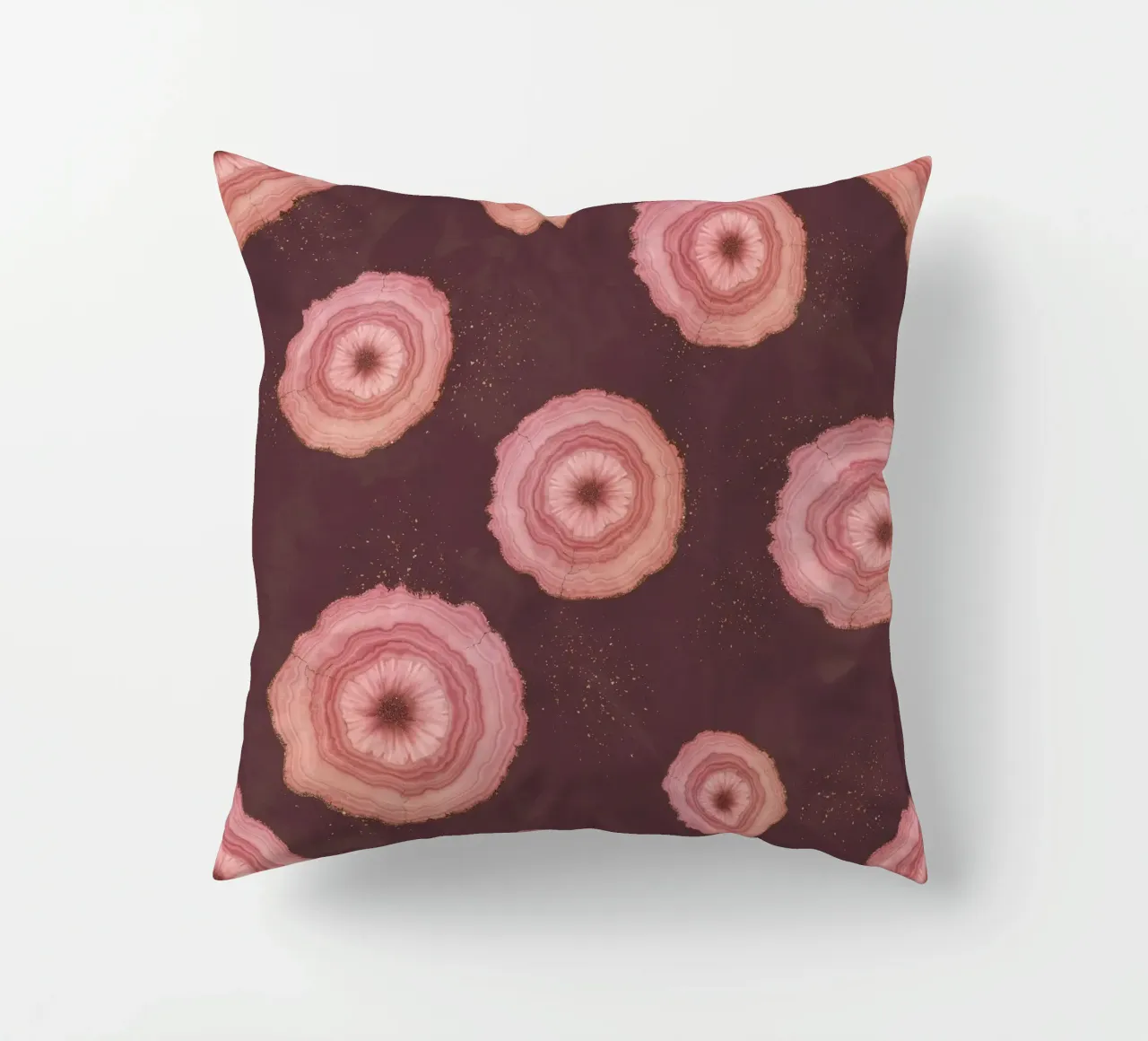 Pink Agate Pattern 17 decorative cushion by Gemstone Textures