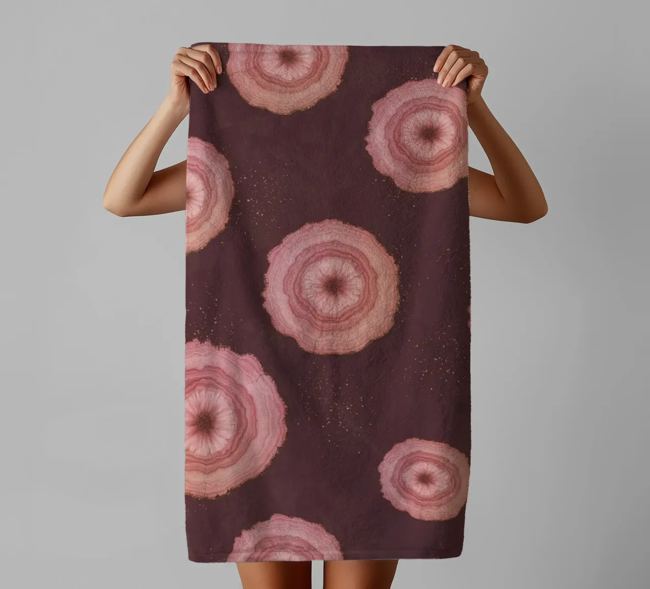 Pink Agate Pattern 17 towel by Gemstone Textures