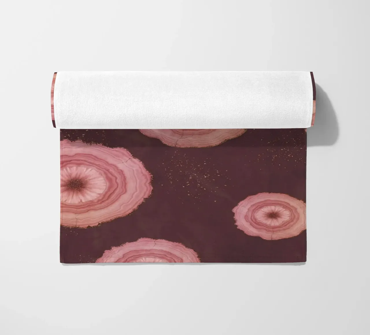 Pink Agate Pattern 17 beach towel by Gemstone Textures