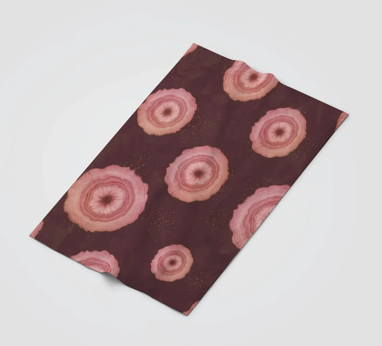 Pink Agate Pattern 17 fleece blanket by Gemstone Textures