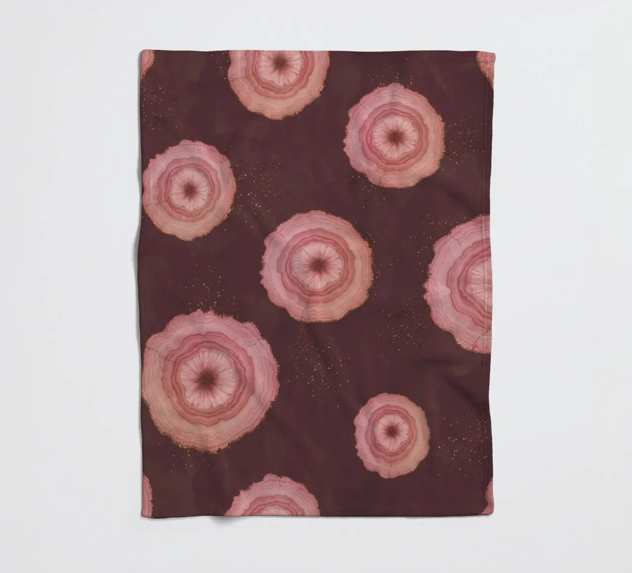 Pink Agate Pattern 17 fleece blanket by Gemstone Textures