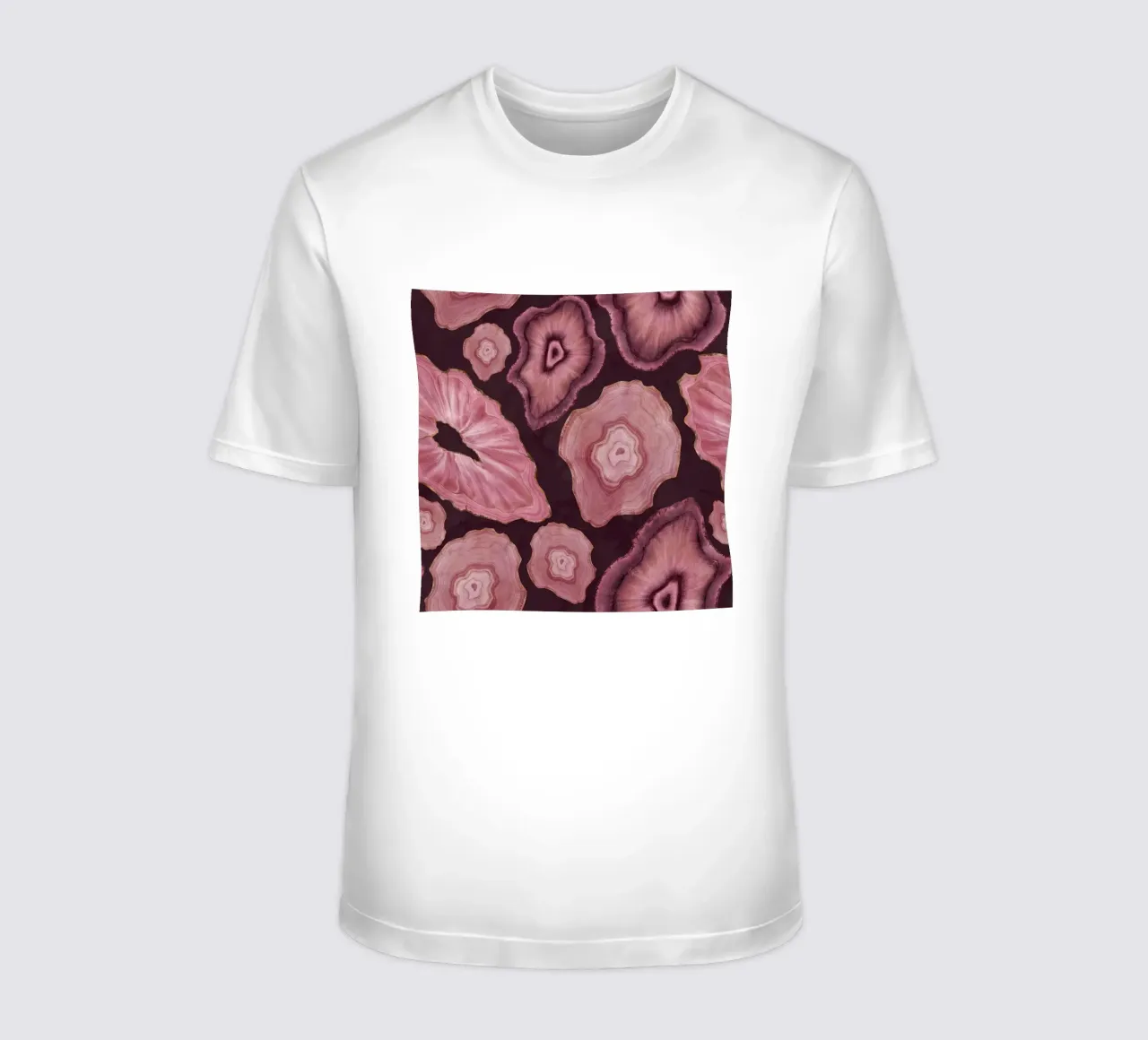 Pink Agate Pattern 18 t-shirt by Gemstone Textures