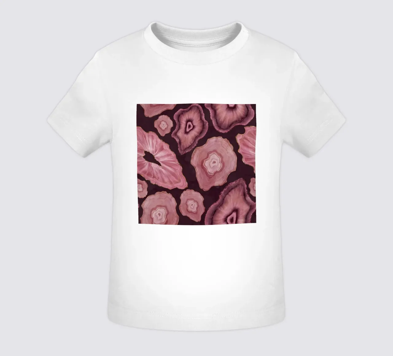 Agata rosa modello 18 maglietta neonato da Gemstone Textures