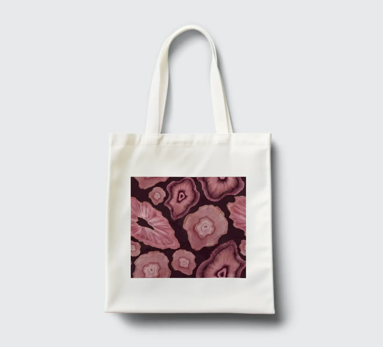 Agata rosa modello 18 borsa in juta da Gemstone Textures