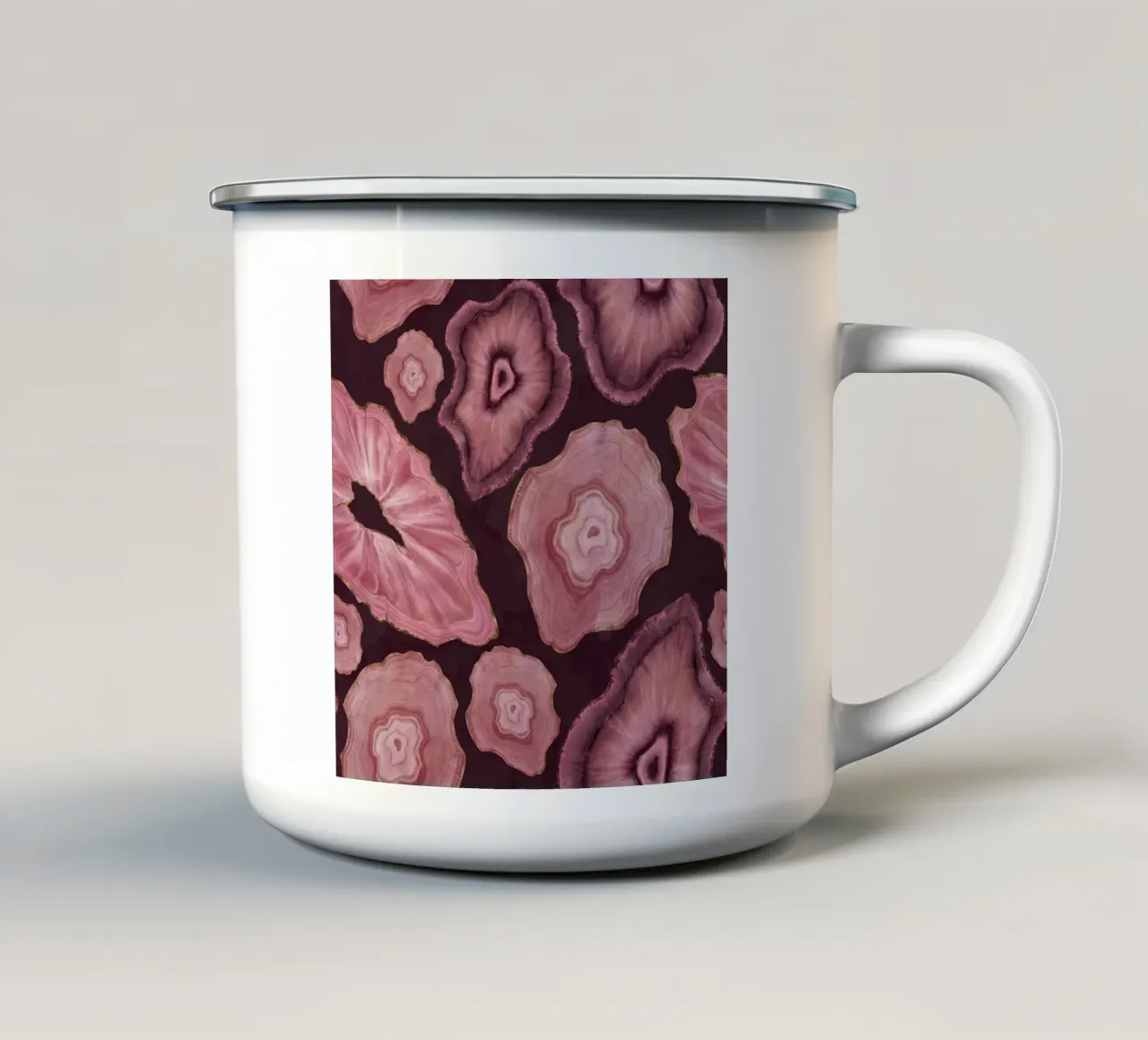 Agata rosa modello 18 tazza in smalto da Gemstone Textures